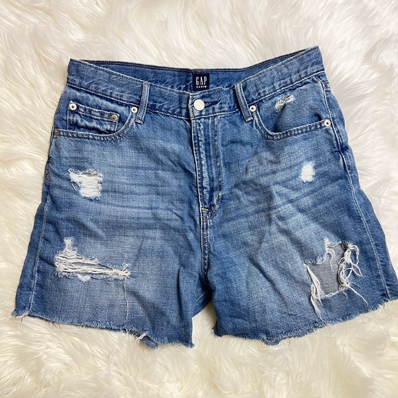 VTG GAP Distressed Midi Bermuda Jean Shorts - Picture 8 of 12